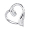 10kt White Gold Women's Round Diamond Heart Outline Pendant 1-10 Cttw - FREE Shipping (US/CAN)-Gold & Diamond Pendants & Necklaces-JadeMoghul Inc.