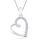 10kt White Gold Women's Round Diamond Heart Outline Pendant 1-10 Cttw - FREE Shipping (US/CAN)-Gold & Diamond Pendants & Necklaces-JadeMoghul Inc.