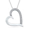 10kt White Gold Women's Round Diamond Heart Outline Pendant 1-10 Cttw - FREE Shipping (US/CAN)-Gold & Diamond Pendants & Necklaces-JadeMoghul Inc.