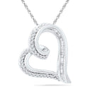 10kt White Gold Women's Round Diamond Heart Outline Pendant 1-6 Cttw - FREE Shipping (US/CAN)-Gold & Diamond Pendants & Necklaces-JadeMoghul Inc.