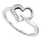 10kt White Gold Women's Round Diamond Heart Outline Ring 1/20 Cttw - FREE Shipping (US/CAN)-Gold & Diamond Heart Rings-5-JadeMoghul Inc.