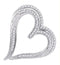 10kt White Gold Womens Round Diamond Heart Pendant 1-5 Cttw-Gold & Diamond Pendants & Necklaces-JadeMoghul Inc.