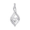 10kt White Gold Women's Round Diamond Heart Spade Frame Pendant 1-8 Cttw - FREE Shipping (US/CAN)-Gold & Diamond Pendants & Necklaces-JadeMoghul Inc.