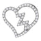 10kt White Gold Women's Round Diamond Heartbeat Heart Outline Pendant 1-6 Cttw - FREE Shipping (US/CAN)-Gold & Diamond Pendants & Necklaces-JadeMoghul Inc.