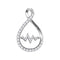 10kt White Gold Womens Round Diamond Heartbeat Moving Twinkle Pendant 1-8 Cttw-Gold & Diamond Pendants & Necklaces-JadeMoghul Inc.