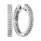 10kt White Gold Women's Round Diamond Hoop Earrings 1-3 Cttw - FREE Shipping (USA/CAN)-Gold & Diamond Earrings-JadeMoghul Inc.