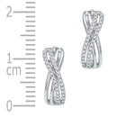 10kt White Gold Women's Round Diamond Hoop Earrings 1-5 Cttw - FREE Shipping (USA/CAN)-Gold & Diamond Earrings-JadeMoghul Inc.