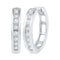 10kt White Gold Women's Round Diamond Hoop Earrings 1-5 Cttw - FREE Shipping (US/CAN)-Gold & Diamond Earrings-JadeMoghul Inc.