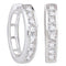 10kt White Gold Women's Round Diamond Hoop Earrings 1.00 Cttw - FREE Shipping (USA/CAN)-Gold & Diamond Earrings-JadeMoghul Inc.