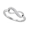 10kt White Gold Women's Round Diamond Infinity Band Ring 1/20 Cttw - FREE Shipping (US/CAN)-Gold & Diamond Rings-5-JadeMoghul Inc.
