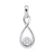 10kt White Gold Women's Round Diamond Infinity Cluster Pendant 1-8 Cttw - FREE Shipping (US/CAN)-Gold & Diamond Pendants & Necklaces-JadeMoghul Inc.