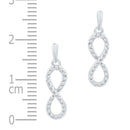 10kt White Gold Women's Round Diamond Infinity Dangle Earrings 1-4 Cttw - FREE Shipping (USA/CAN)-Gold & Diamond Earrings-JadeMoghul Inc.