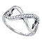 10kt White Gold Women's Round Diamond Infinity Double Heart Ring 1/6 Cttw - FREE Shipping (US/CAN)-Gold & Diamond Rings-5-JadeMoghul Inc.