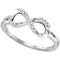 10kt White Gold Women's Round Diamond Infinity Fashion Ring 1/12 Cttw - FREE Shipping (US/CAN)-Gold & Diamond Rings-5-JadeMoghul Inc.
