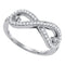 10kt White Gold Women's Round Diamond Infinity Fashion Ring 1/3 Cttw - FREE Shipping (US/CAN)-Gold & Diamond Rings-5-JadeMoghul Inc.