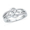 10kt White Gold Women's Round Diamond Infinity Loop Knot Lasso Ring 1/6 Cttw - FREE Shipping (US/CAN)-Gold & Diamond Rings-5-JadeMoghul Inc.