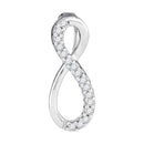 10kt White Gold Women's Round Diamond Infinity Love Pendant 1-10 Cttw - FREE Shipping (US/CAN)-Gold & Diamond Pendants & Necklaces-JadeMoghul Inc.