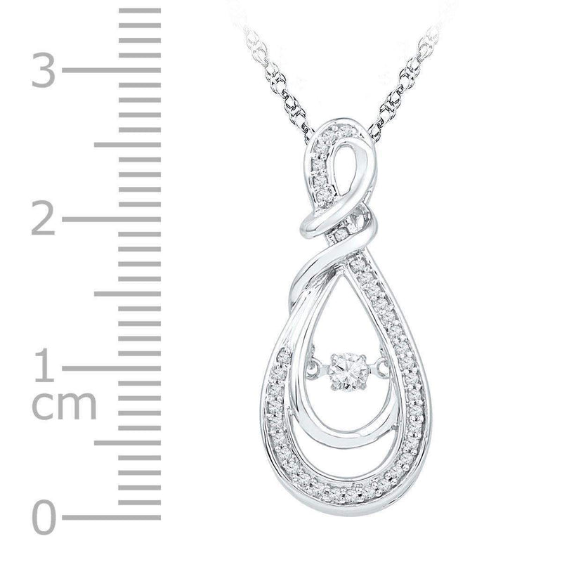 10kt White Gold Women's Round Diamond Infinity Moving Twinkle Fashion Pendant 1-3 Cttw - FREE Shipping (US/CAN)-Gold & Diamond Pendants & Necklaces-JadeMoghul Inc.