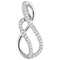 10kt White Gold Women's Round Diamond Infinity Pendant 1-10 Cttw - FREE Shipping (US/CAN)-Gold & Diamond Pendants & Necklaces-JadeMoghul Inc.