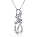 10kt White Gold Women's Round Diamond Infinity Pendant 1-10 Cttw - FREE Shipping (US/CAN)-Gold & Diamond Pendants & Necklaces-JadeMoghul Inc.