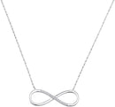 10kt White Gold Women's Round Diamond Infinity Pendant Necklace 1-20 Cttw - FREE Shipping (US/CAN)-Gold & Diamond Pendants & Necklaces-JadeMoghul Inc.