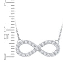 10kt White Gold Women's Round Diamond Infinity Pendant Necklace 1-5 Cttw - FREE Shipping (US/CAN)-Gold & Diamond Pendants & Necklaces-JadeMoghul Inc.