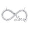 10kt White Gold Women's Round Diamond Infinity Pendant Necklace 1-5 Cttw - FREE Shipping (US/CAN)-Gold & Diamond Pendants & Necklaces-JadeMoghul Inc.