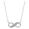 10kt White Gold Womens Round Diamond Infinity Pendant Necklace 1-6 Cttw - FREE Shipping (US/CAN)-Gold & Diamond Pendants & Necklaces-JadeMoghul Inc.