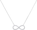 10kt White Gold Women's Round Diamond Infinity Pendant Necklace 1-6 Cttw - FREE Shipping (US/CAN)-Gold & Diamond Pendants & Necklaces-JadeMoghul Inc.