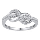 10kt White Gold Women's Round Diamond Infinity Ring 1/5 Cttw - FREE Shipping (US/CAN)-Gold & Diamond Rings-10.5-JadeMoghul Inc.