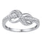 10kt White Gold Women's Round Diamond Infinity Ring 1/5 Cttw - FREE Shipping (US/CAN)-Gold & Diamond Rings-10.5-JadeMoghul Inc.