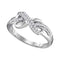 10kt White Gold Women's Round Diamond Infinity Ring 1/5 Cttw - FREE Shipping (US/CAN)-Gold & Diamond Rings-5-JadeMoghul Inc.