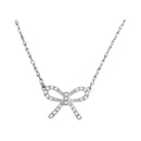 10kt White Gold Women's Round Diamond Knot Bow Pendant Necklace 1-10 Cttw - FREE Shipping (US/CAN)-Gold & Diamond Pendants & Necklaces-JadeMoghul Inc.