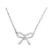 10kt White Gold Women's Round Diamond Knot Bow Pendant Necklace 1-10 Cttw - FREE Shipping (US/CAN)-Gold & Diamond Pendants & Necklaces-JadeMoghul Inc.