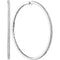 10kt White Gold Womens Round Diamond Large Slender Milgrain Hoop Earrings 1-2 Cttw-Gold & Diamond Earrings-JadeMoghul Inc.