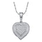 10kt White Gold Women's Round Diamond Layered Heart Cluster Pendant 1-6 Cttw - FREE Shipping (US/CAN)-Gold & Diamond Pendants & Necklaces-JadeMoghul Inc.