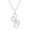 10kt White Gold Women's Round Diamond Linked Double Infinity Pendant 1-6 Cttw - FREE Shipping (US/CAN)-Gold & Diamond Pendants & Necklaces-JadeMoghul Inc.