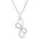 10kt White Gold Women's Round Diamond Linked Double Infinity Pendant 1-6 Cttw - FREE Shipping (US/CAN)-Gold & Diamond Pendants & Necklaces-JadeMoghul Inc.