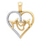 10kt White Gold Women's Round Diamond Mom Mother Heart Pendant 1-10 Cttw - FREE Shipping (US/CAN)-Gold & Diamond Pendants & Necklaces-JadeMoghul Inc.