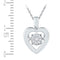 10kt White Gold Women's Round Diamond Moving Twinkle Cluster Heart Pendant 1-12 Cttw - FREE Shipping (US/CAN)-Gold & Diamond Pendants & Necklaces-JadeMoghul Inc.