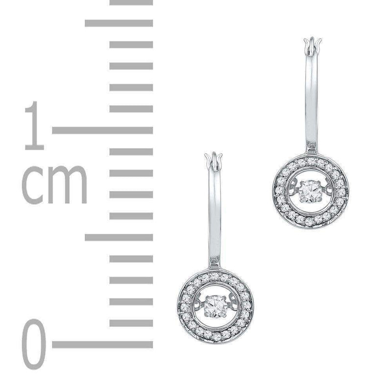 10kt White Gold Women's Round Diamond Moving Twinkle Dangle Earrings 1-3 Cttw - FREE Shipping (USA/CAN)-Gold & Diamond Earrings-JadeMoghul Inc.