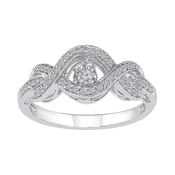 10kt White Gold Women's Round Diamond Moving Twinkle Solitaire Bridal Wedding Engagement Ring 1/4 Cttw - FREE Shipping (US/CAN)-Wedding Jewelry-5-JadeMoghul Inc.