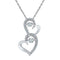 10kt White Gold Women's Round Diamond Moving Twinkle Solitaire Double Heart Pendant 1-4 Cttw - FREE Shipping (US/CAN)-Gold & Diamond Pendants & Necklaces-JadeMoghul Inc.