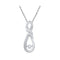 10kt White Gold Women's Round Diamond Moving Twinkle Solitaire Infinity Pendant 1-6 Cttw - FREE Shipping (US/CAN)-Gold & Diamond Pendants & Necklaces-JadeMoghul Inc.