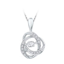 10kt White Gold Women's Round Diamond Moving Twinkle Solitaire Pendant 1-6 Cttw - FREE Shipping (US/CAN)-Gold & Diamond Pendants & Necklaces-JadeMoghul Inc.