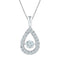 10kt White Gold Women's Round Diamond Moving Twinkle Solitaire Teardrop Pendant 3-8 Cttw - FREE Shipping (US/CAN)-Gold & Diamond Pendants & Necklaces-JadeMoghul Inc.