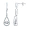 10kt White Gold Women's Round Diamond Moving Twinkle Teardrop Dangle Earrings 1-5 Cttw - FREE Shipping (US/CAN)-Gold & Diamond Earrings-JadeMoghul Inc.