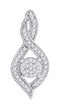 10kt White Gold Women's Round Diamond Nested Cluster Pendant 1-6 Cttw - FREE Shipping (US/CAN)-Gold & Diamond Pendants & Necklaces-JadeMoghul Inc.