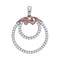 10kt White Gold Women's Round Diamond Nested Double Circle Pendant 1-4 Cttw - FREE Shipping (US/CAN)-Gold & Diamond Pendants & Necklaces-JadeMoghul Inc.