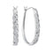 10kt White Gold Women's Round Diamond Oblong Hoop Earrings 1-5 Cttw - FREE Shipping (US/CAN)-Gold & Diamond Earrings-JadeMoghul Inc.